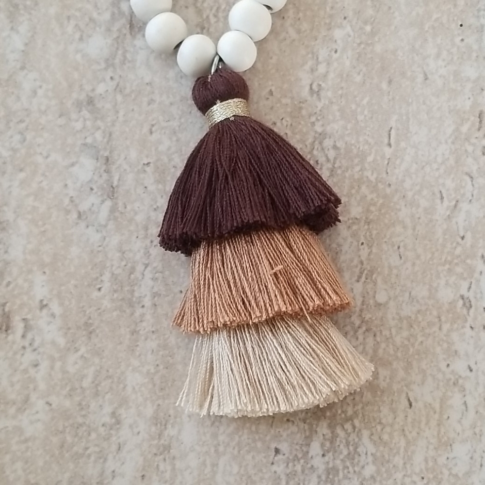 Mala stacked yoga necklace brown tones